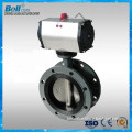 made in china dn150 pneumatic PVC body flange type butterfly valve for sea water